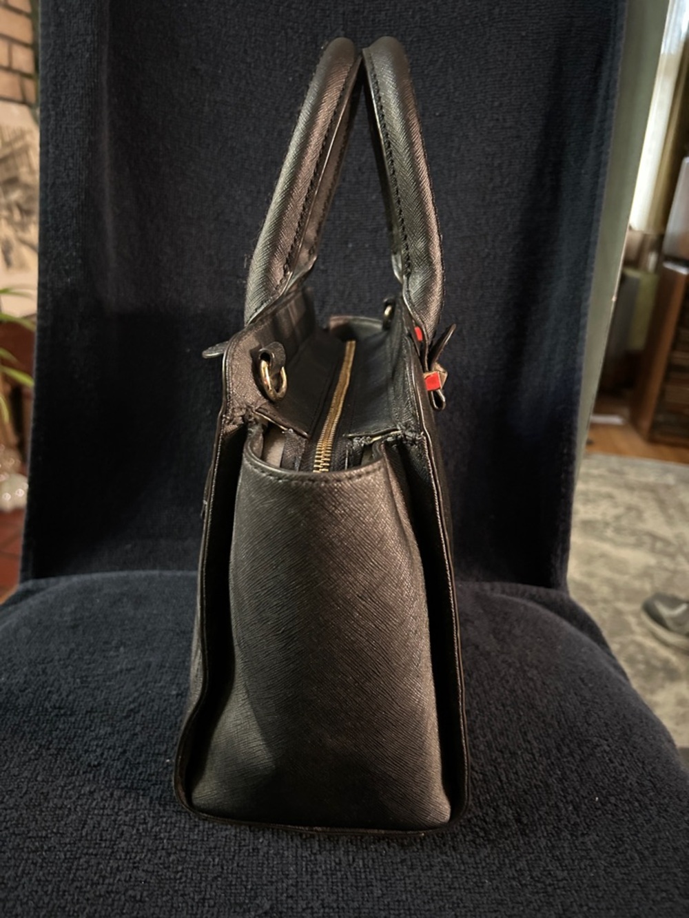 Rebecca Minkoff Avery Black Mini Tote Bag in Saffiano Leather Finish - Picture 6 of 10